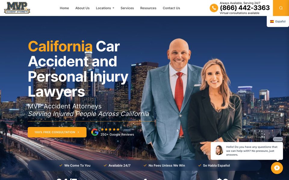 MVP Accident Attorneys home page