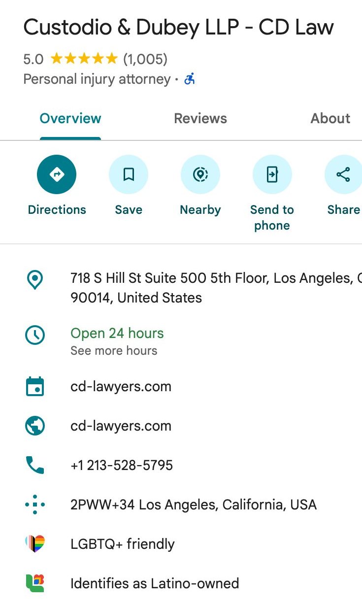 Google Maps profile: 5.0 in 1,005 reviews