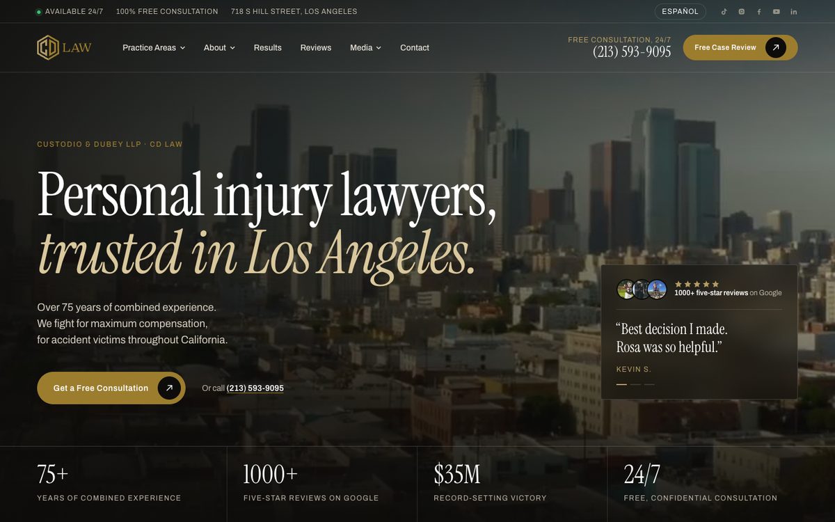 Preview of the redesigned CD Law home page
