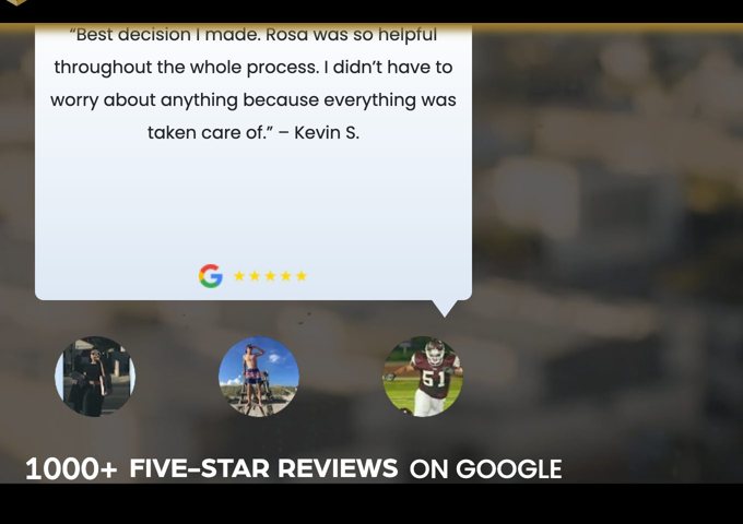Reviews block on the home page